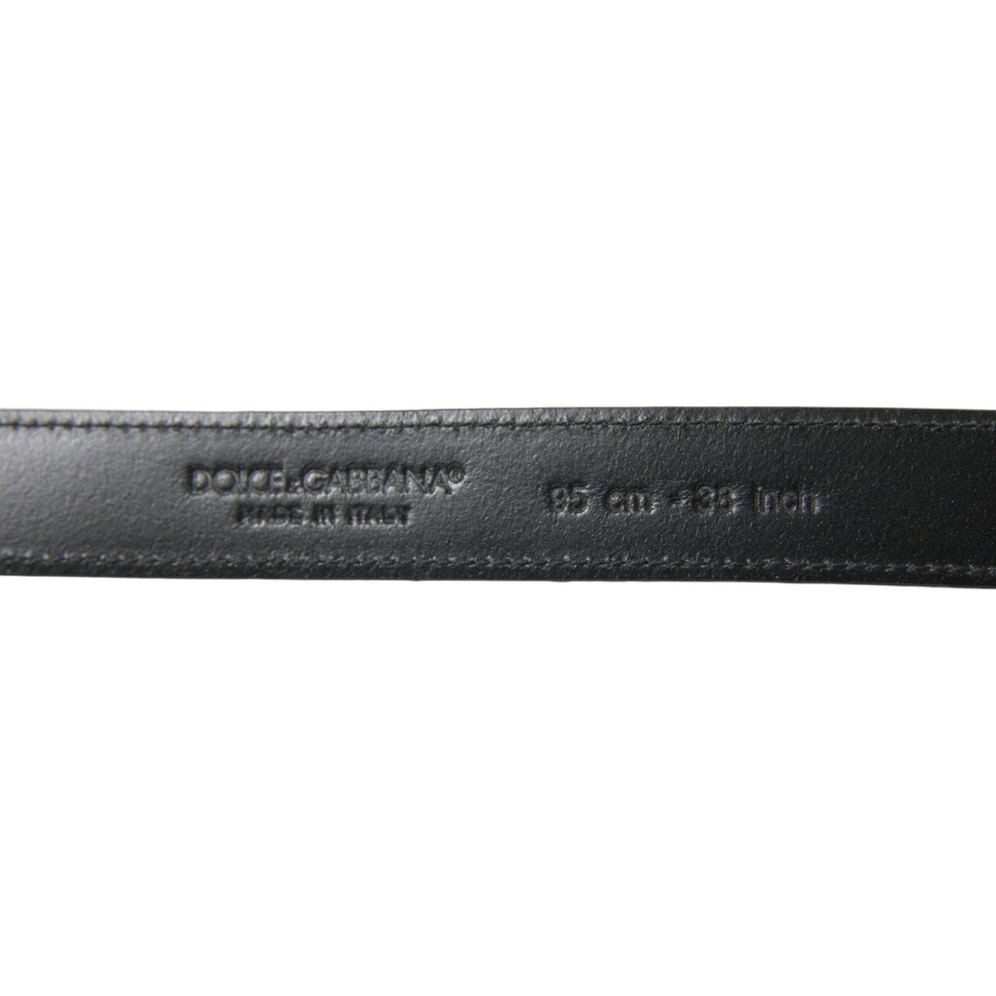 Dolce & Gabbana Black Leather Silver Metal Buckle Belt