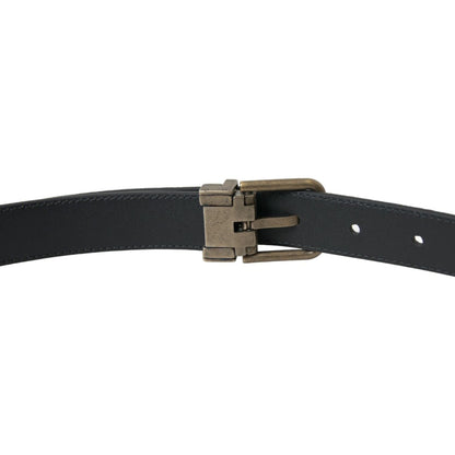 Dolce & Gabbana Black Suede Leather Gold Metal Buckle Belt Dolce & Gabbana