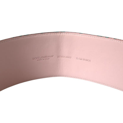 Dolce & Gabbana Multicolor Floral Jacquard Lurex Gold Buckle Belt Dolce & Gabbana