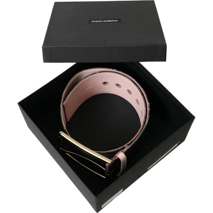 Dolce & Gabbana Multicolor Floral Jacquard Lurex Gold Buckle Belt Dolce & Gabbana