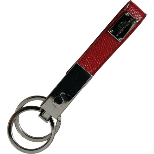 Dolce & Gabbana Elegant Red Leather Trifold Key Holder Case Dolce & Gabbana