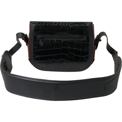 Balenciaga Black Exotic Leather Shoulder Crossbody Camera Bag Balenciaga