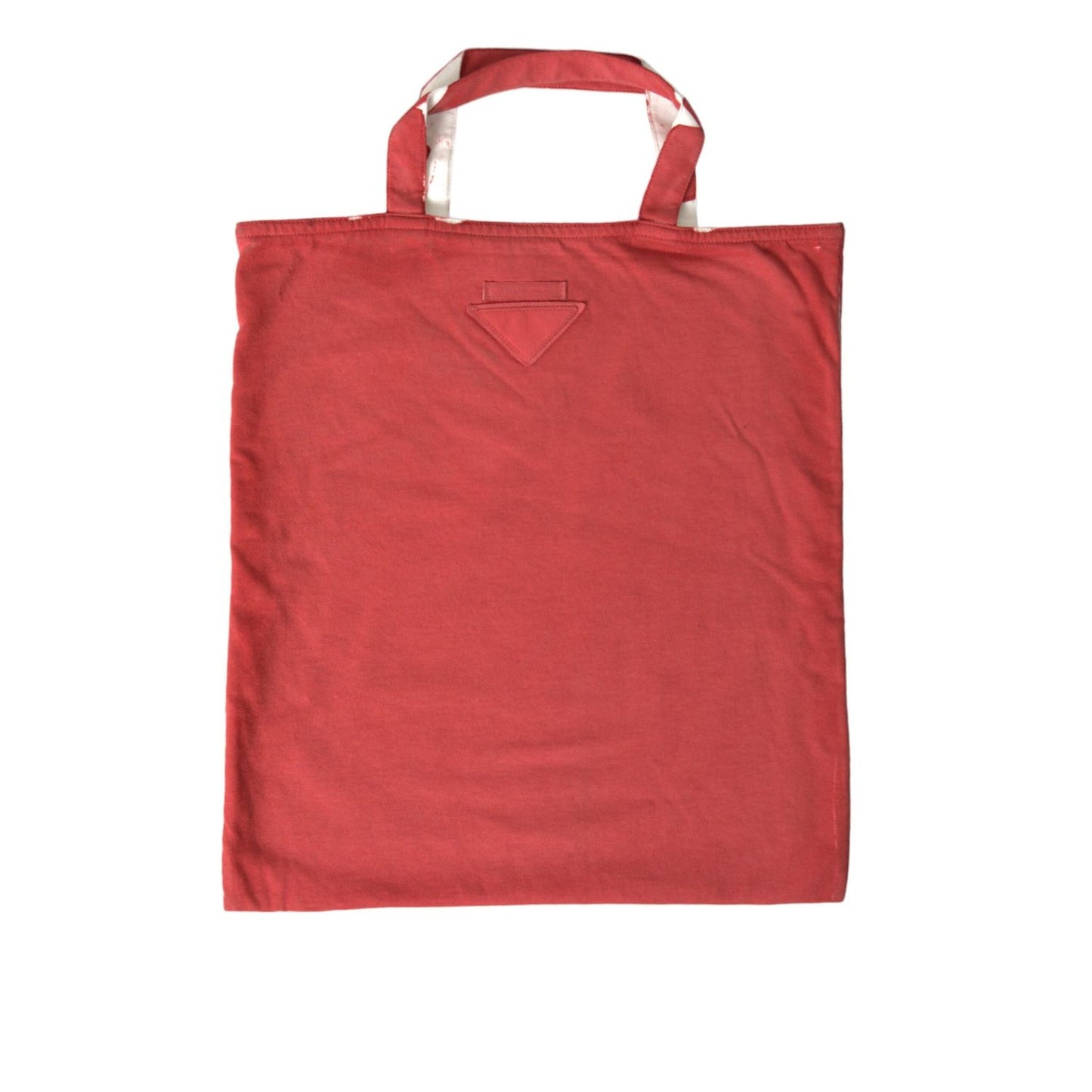 Prada Red Jersey Fabric Logo Shoulder Shopping Tote Bag