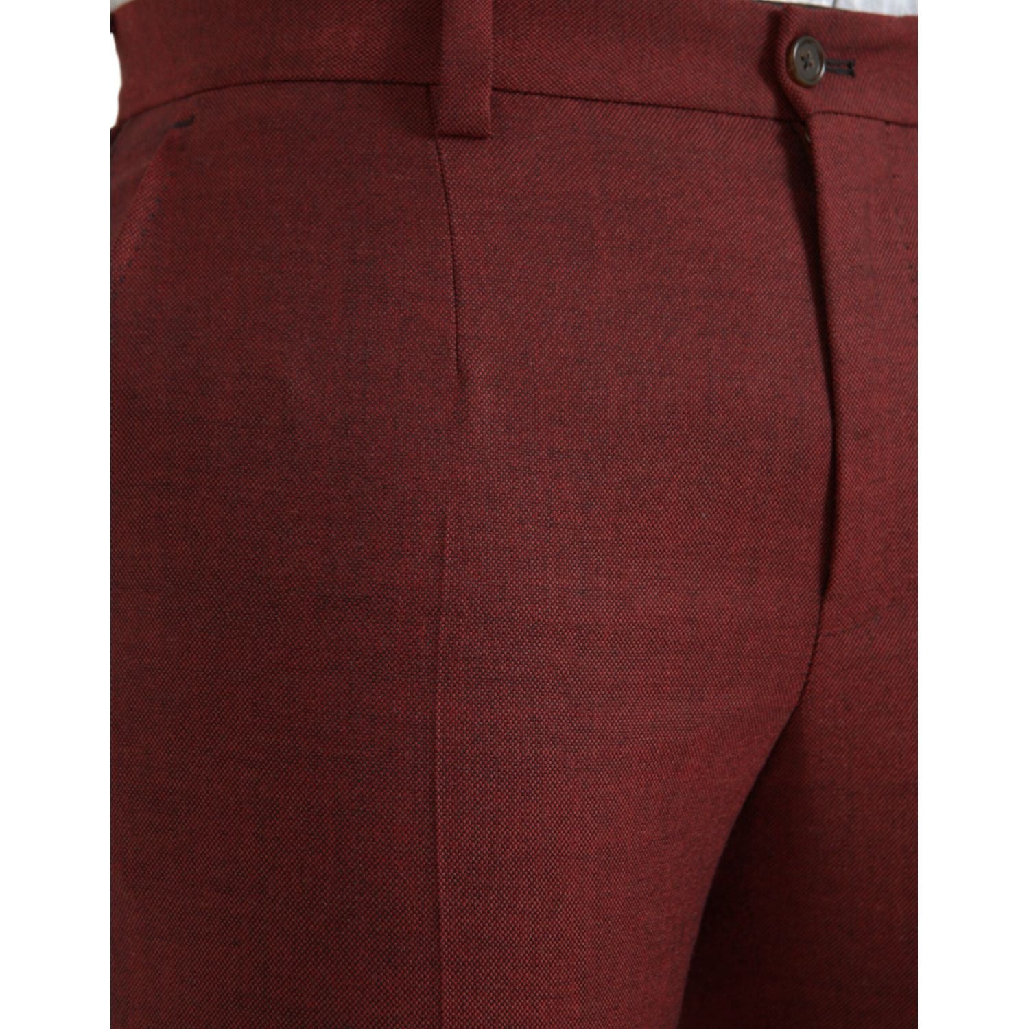 Dolce & Gabbana Maroon Wool Men Skinny Dress Pants