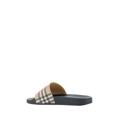 Burberry Brown Rubber Slides Sandals