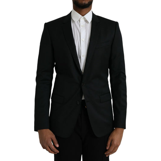 Dolce & Gabbana Black Wool MARTINI Single Breasted Blazer