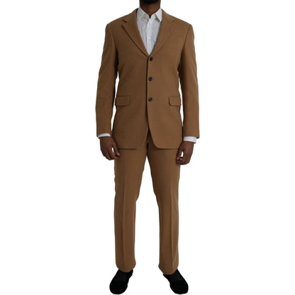 Prada Brown Cashmere 2 Piece Single Breasted Suit