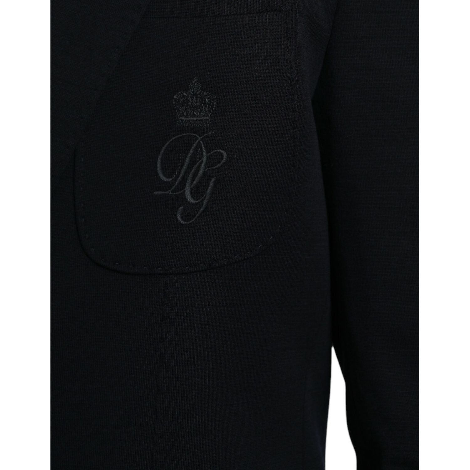 Dolce & Gabbana Black Wool Single Breasted Coat Blazer