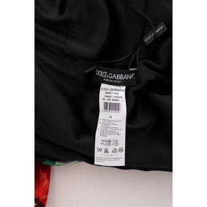 Dolce & Gabbana Multicolor Floral Print Stretch Sheath Long Dress Dolce & Gabbana