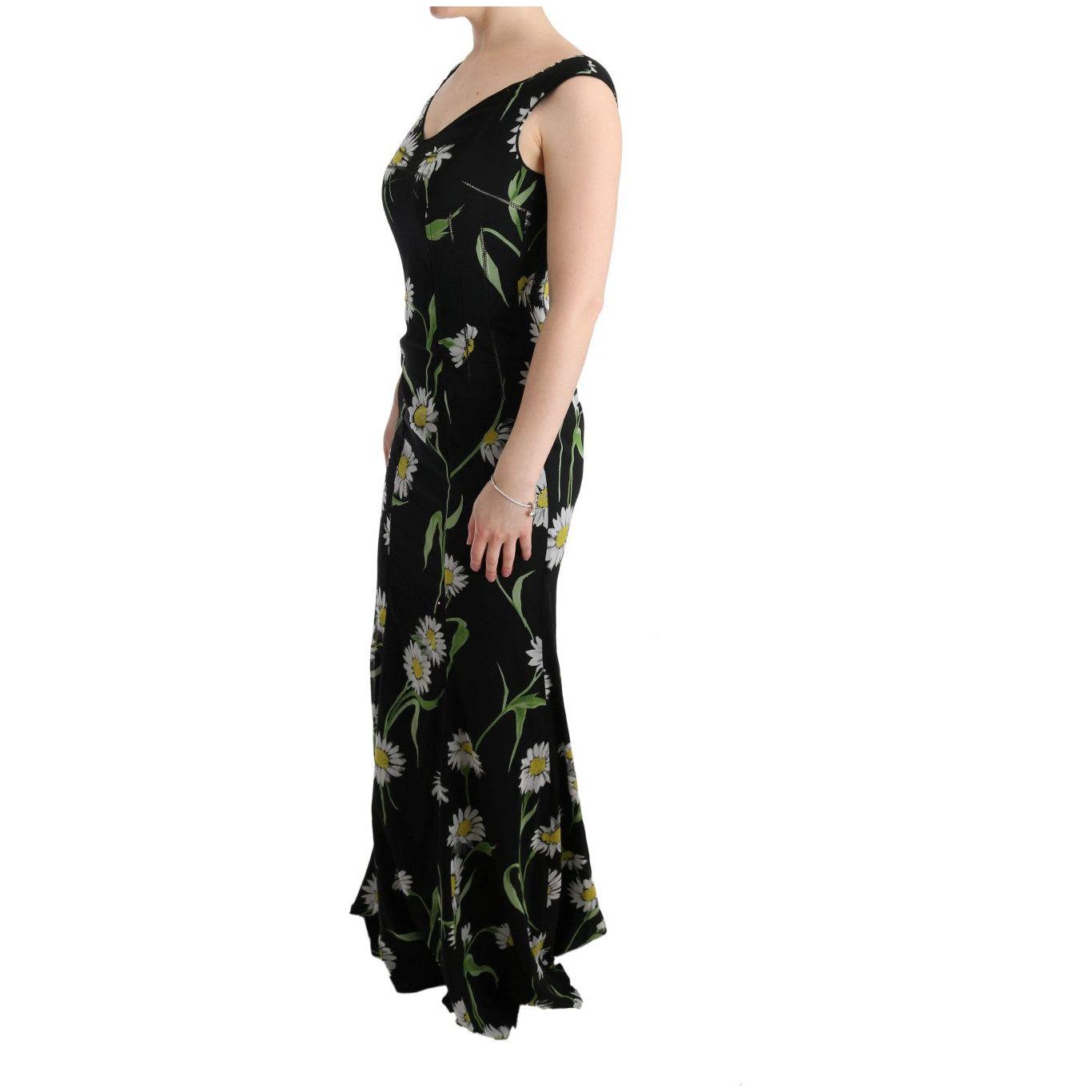 Dolce & Gabbana Sunflower Silk Stretch Sheath Dress