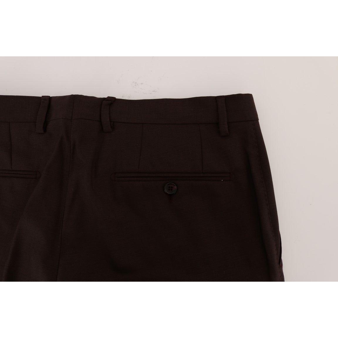 Dolce & Gabbana Purple Wool Stretch Formal Pants