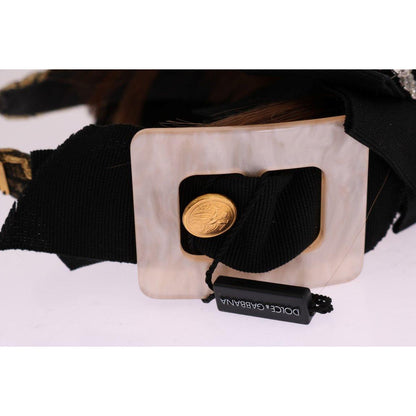 Dolce & Gabbana Clear Crystal Brown Hair Headband Tiara