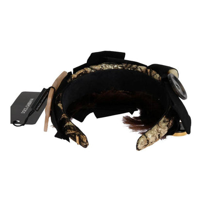 Dolce & Gabbana Clear Crystal Brown Hair Headband Tiara