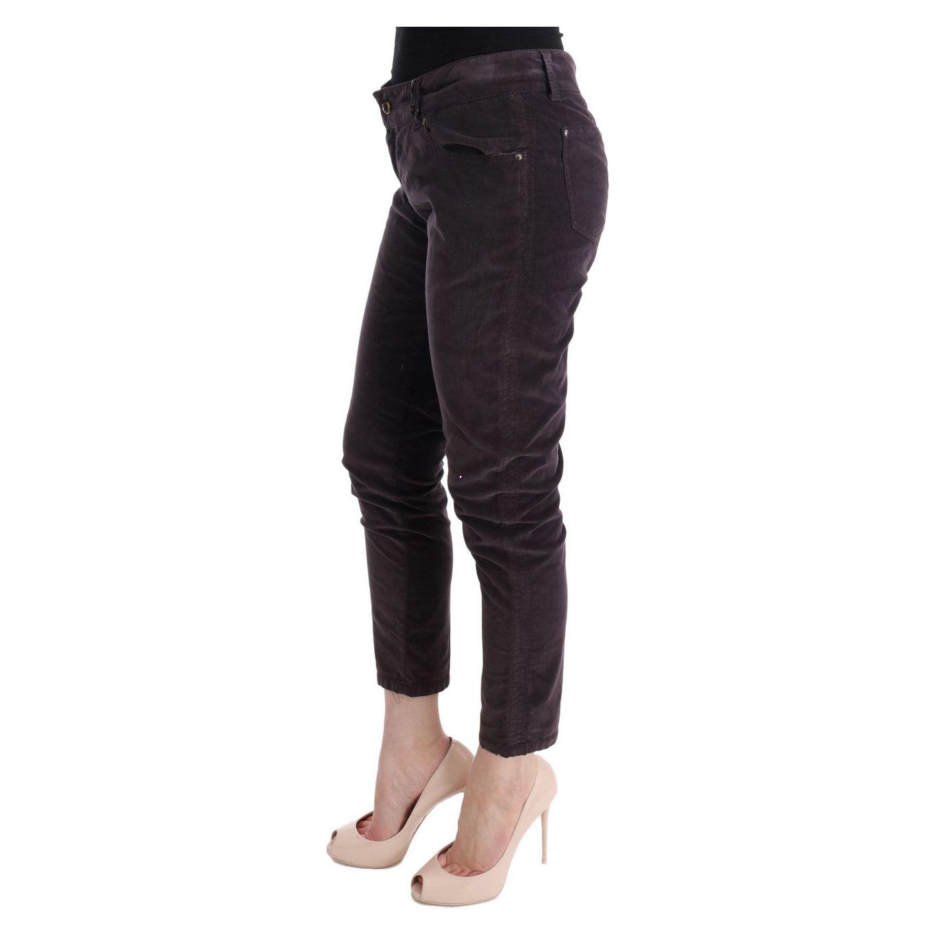 Ermanno Scervino Brown Cotton Cropped Casual Pants