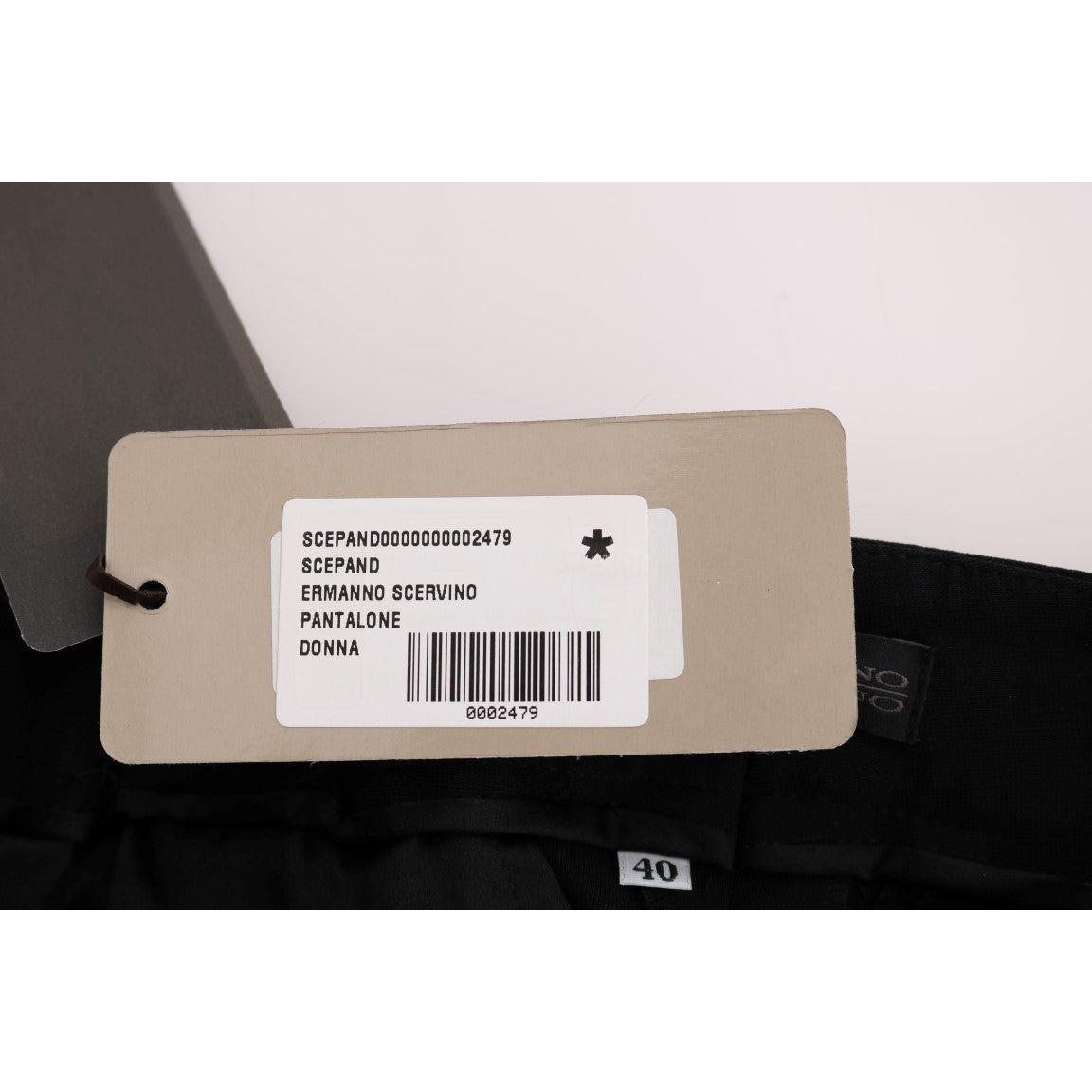 Ermanno Scervino Black Viscose Flare Bootcut Pants Ermanno Scervino