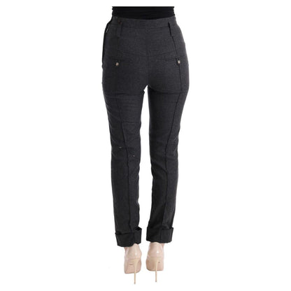 Ermanno Scervino Gray Virgin Wool Skinny Casual Pants Ermanno Scervino