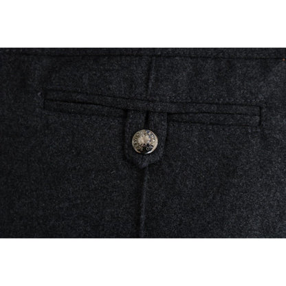 Ermanno Scervino Gray Virgin Wool Skinny Casual Pants Ermanno Scervino