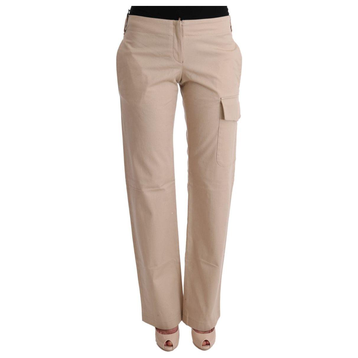 Ermanno Scervino Beige Cotton Wool Regular Fit Pants Ermanno Scervino