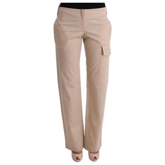 Ermanno Scervino Beige Cotton Wool Regular Fit Pants Ermanno Scervino