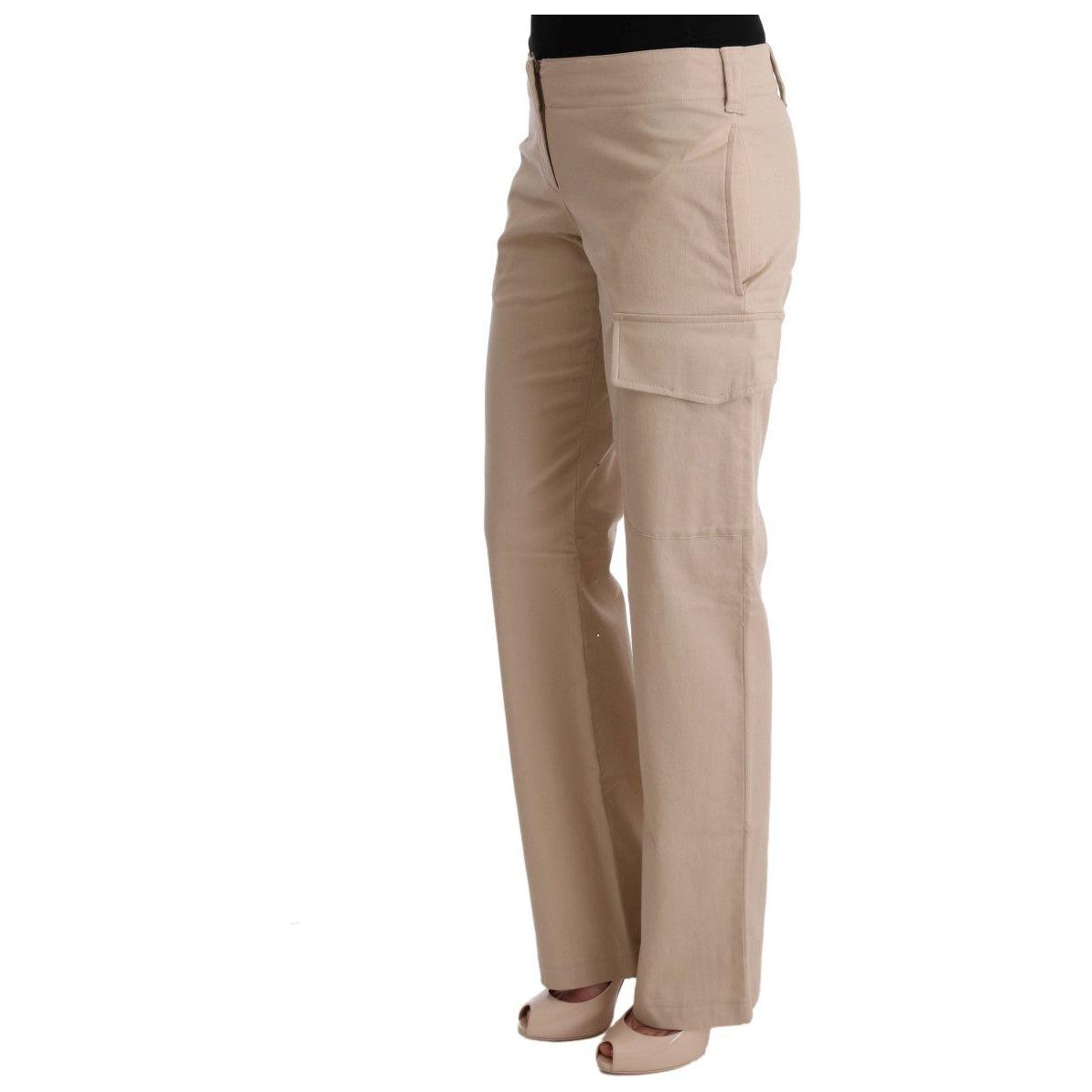 Ermanno Scervino Beige Cotton Wool Regular Fit Pants Ermanno Scervino