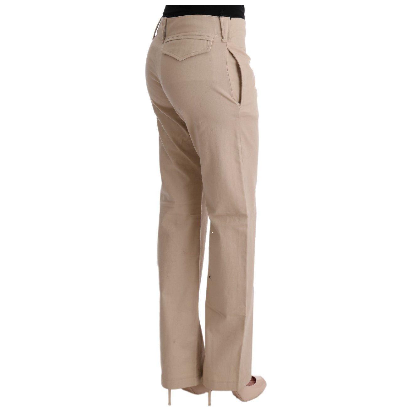 Ermanno Scervino Beige Cotton Wool Regular Fit Pants Ermanno Scervino
