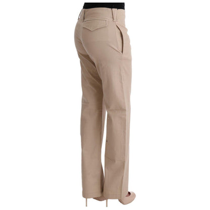 Ermanno Scervino Beige Cotton Wool Regular Fit Pants Ermanno Scervino