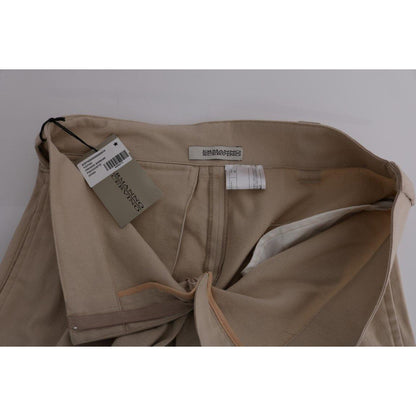 Ermanno Scervino Beige Cotton Wool Regular Fit Pants Ermanno Scervino