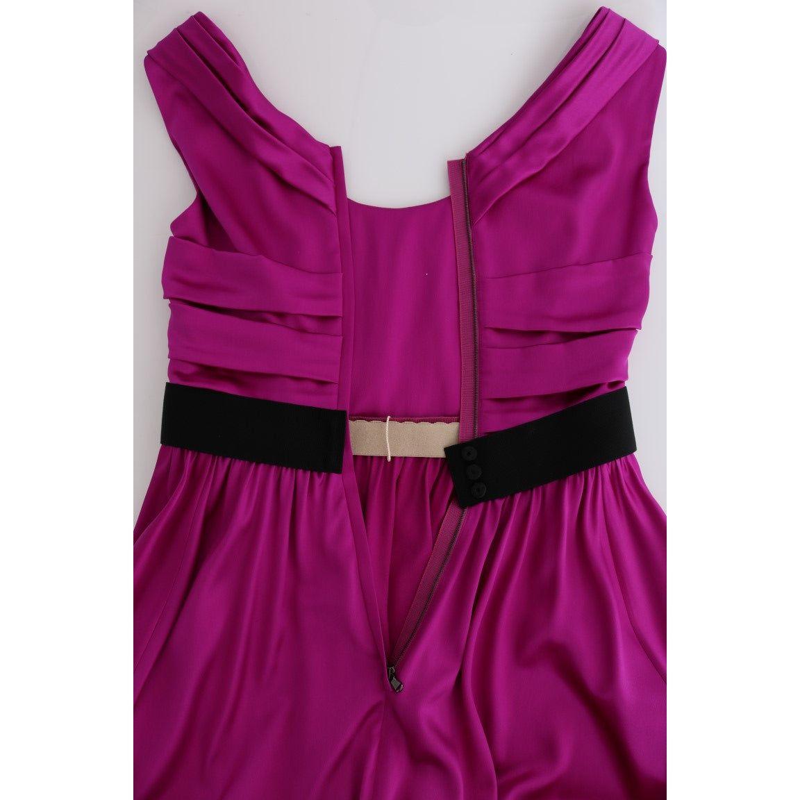Dolce & Gabbana Pink Silk Stretch Shift Long Dress