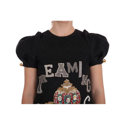 Dolce & Gabbana Gray Crystal "Dreaming of My Prince" Dress Dolce & Gabbana