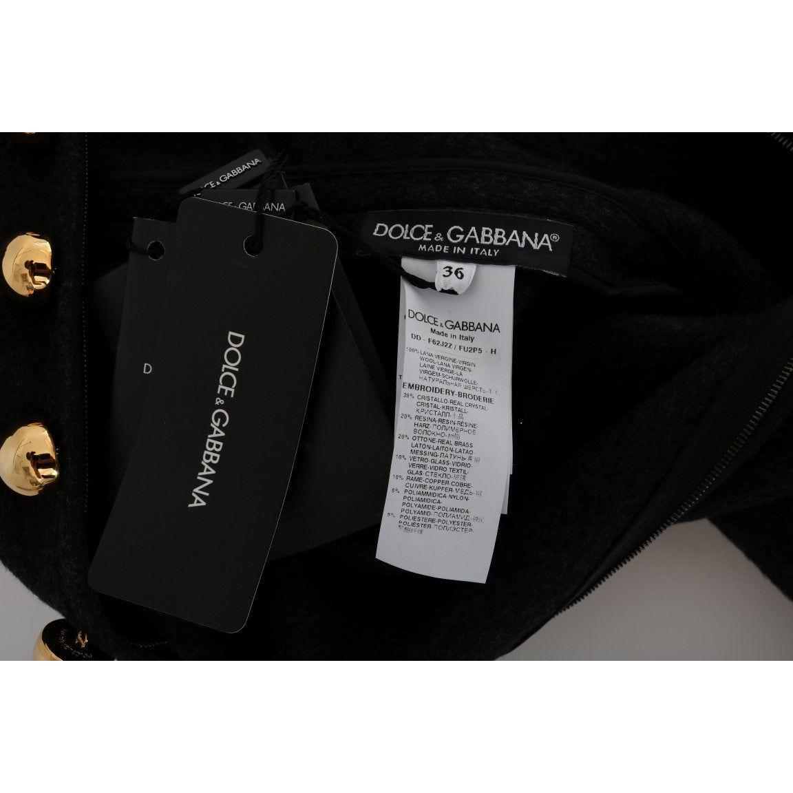 Dolce & Gabbana Gray Crystal "Dreaming of My Prince" Dress