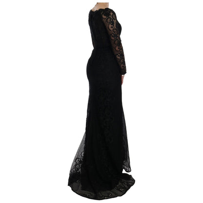 Dolce & Gabbana Black Floral Sheath Dress