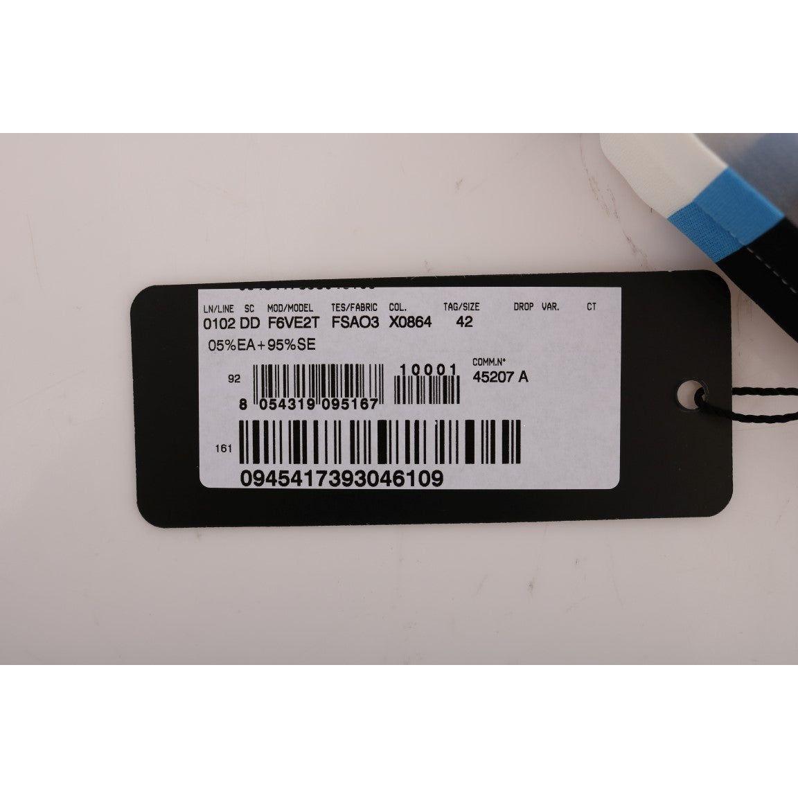 Dolce & Gabbana Blue White Striped Silk Stretch Shift Dress Dolce & Gabbana