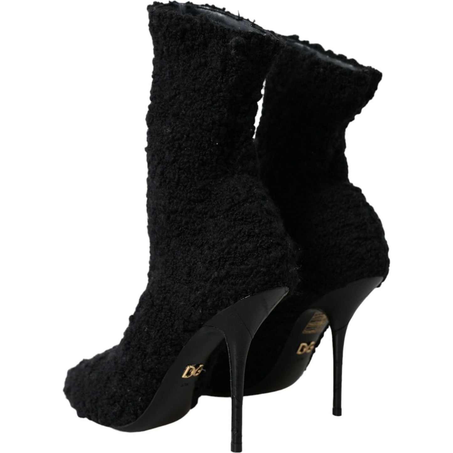 Dolce & Gabbana Black Stiletto Heels Mid Calf Boots Shoes