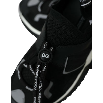Dolce & Gabbana Black Mesh Sorrento Trekking Sneakers Shoes
