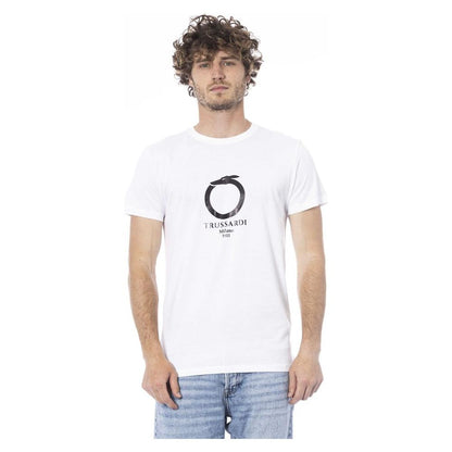 Trussardi Beachwear White Cotton T-Shirt