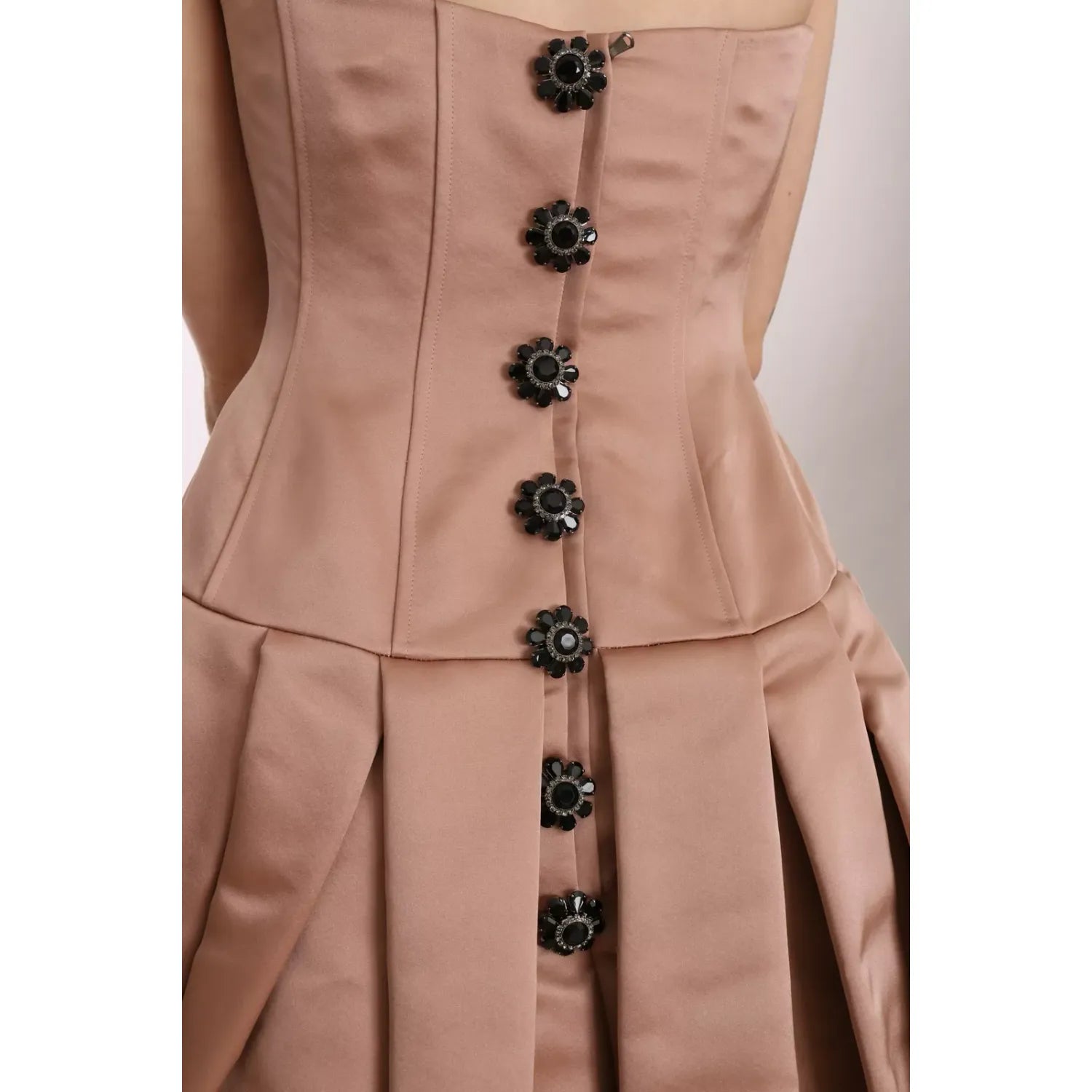 Dolce & Gabbana Crystal Pink Silk Chandelier Ball Gown Dress