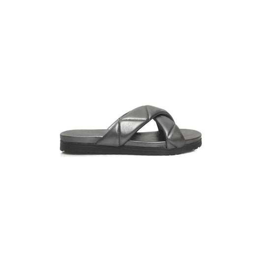 Cerruti 1881 Gray Lambskin Women Sandal Cerruti 1881
