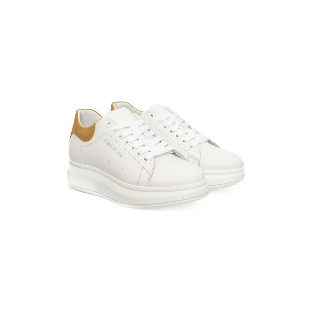Cerruti 1881 White Leather Women Sneaker