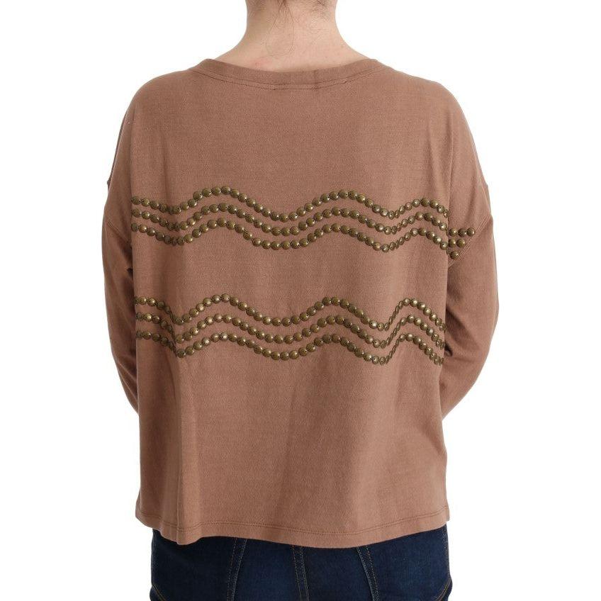John Galliano Brown Cotton Studded Sweater John Galliano