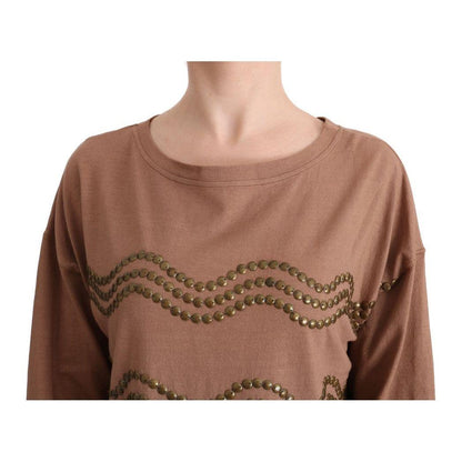 John Galliano Brown Cotton Studded Sweater John Galliano