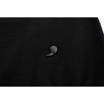 MARGHI LO' Black Wool Long Sleeve Shift Dress