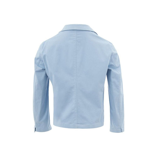 Lardini Elegant Turquoise Cotton Jacket Lardini