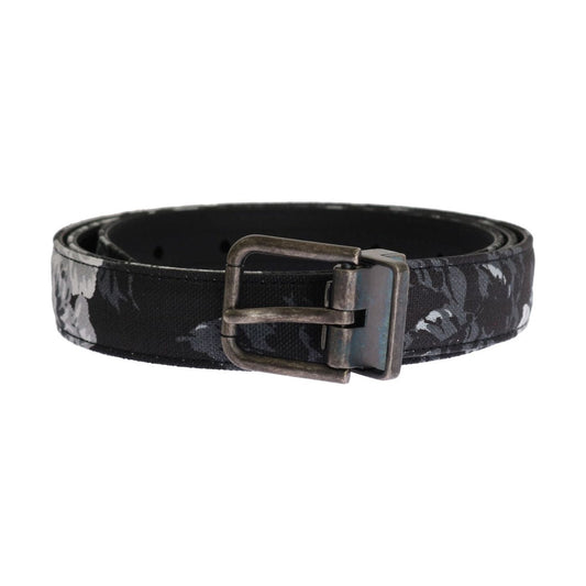 Dolce & Gabbana Black Cayman Linen Leather Belt Dolce & Gabbana