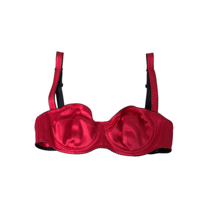 Dolce & Gabbana Bordeaux Silk Stretch Balconcino Bra Underwear
