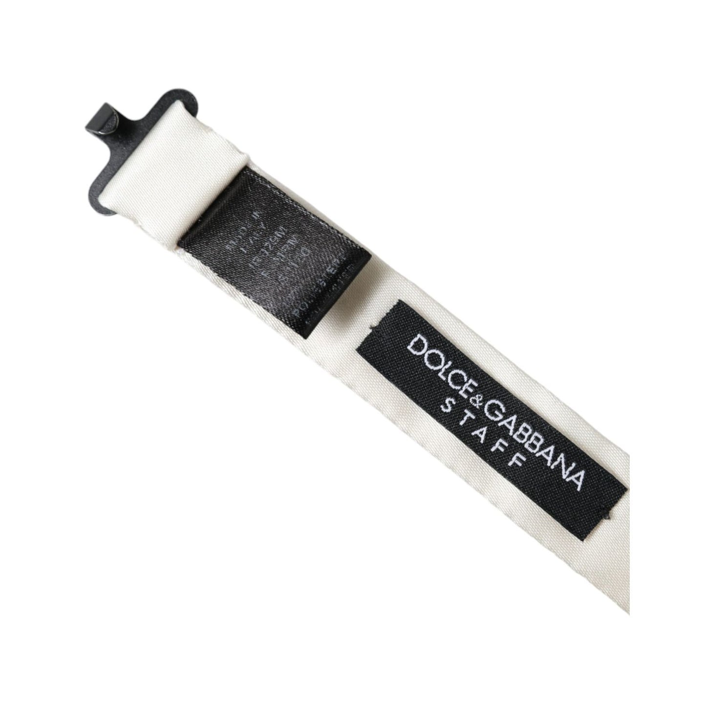 Dolce & Gabbana White Black Polka Dot Polyester Bow Tie Men