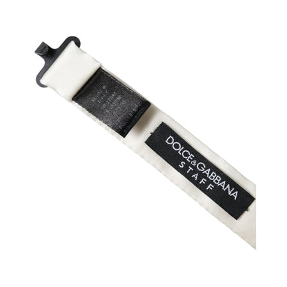 Dolce & Gabbana White Black Polka Dot Polyester Bow Tie Men
