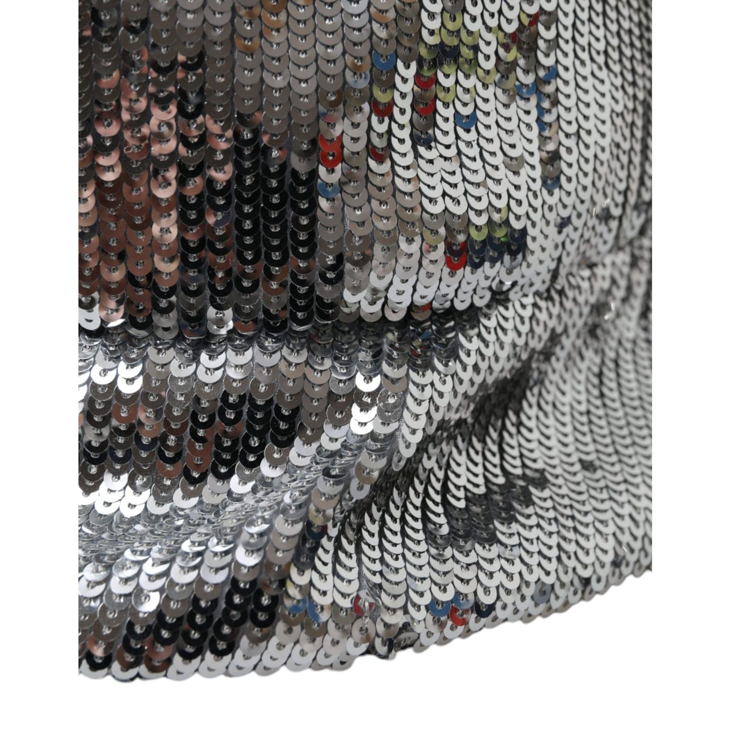 Dolce & Gabbana Silver Sequined Nylon Bucket Hat Men
