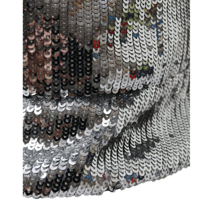 Dolce & Gabbana Silver Sequined Nylon Bucket Hat Men