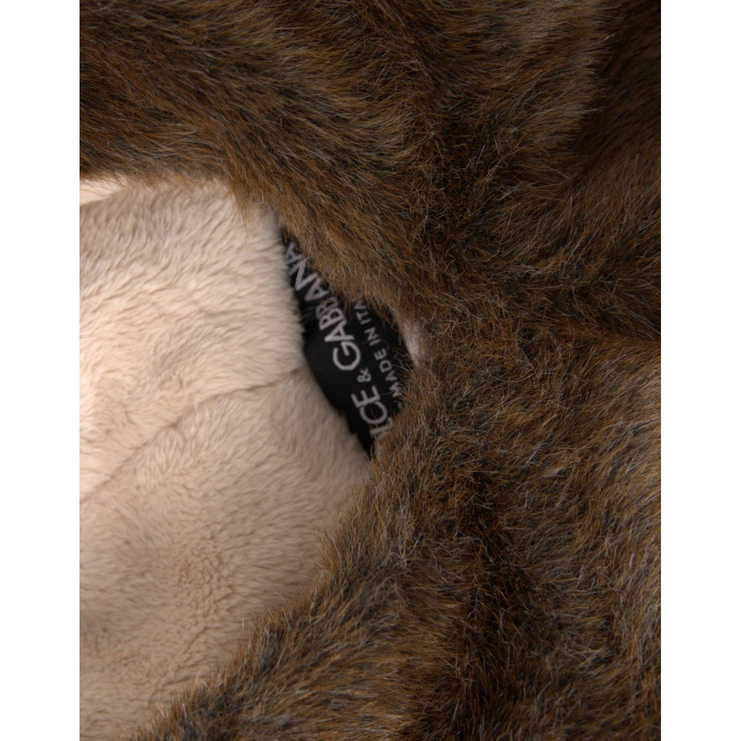 Dolce & Gabbana Brown Deer Faux Fur Whole Head Hat
