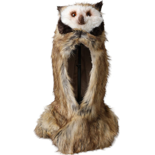 Dolce & Gabbana Brown Owl Faux Fur Whole Head Cap Hat
